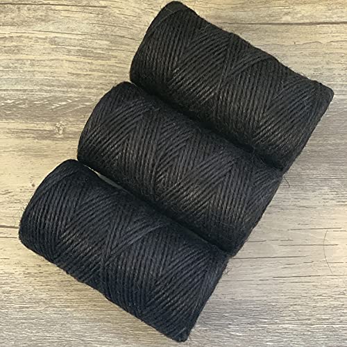 Wholesale (10 Pack) - Quotidian Black Jute Twine String Rolls - Perfect for Artworks, Crafts, Gift Wrapping, Picture Display, and Gardening. Elegant Black Color for Stylish Versatility