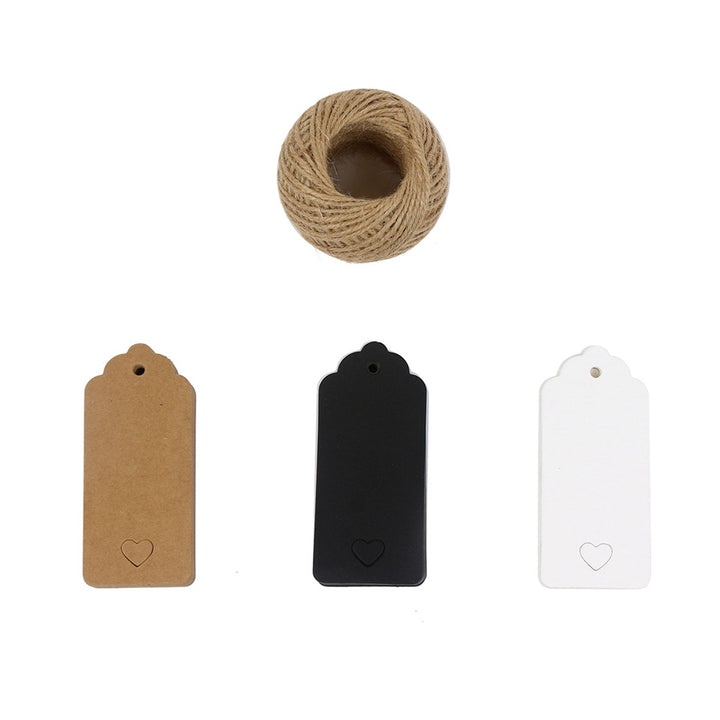 Kraft Gift Tags with Twine String - Perfect for Gift Wrapping, Wedding Favors, Home Handmade Projects, and Arts and Crafts - Rectangle